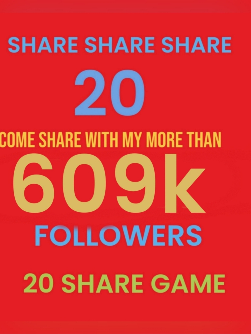 PLEASE SHARE 20 ITEMS RANDOMLY WITH MY MORE THAN 609K FABULOUS FOLLOWERS